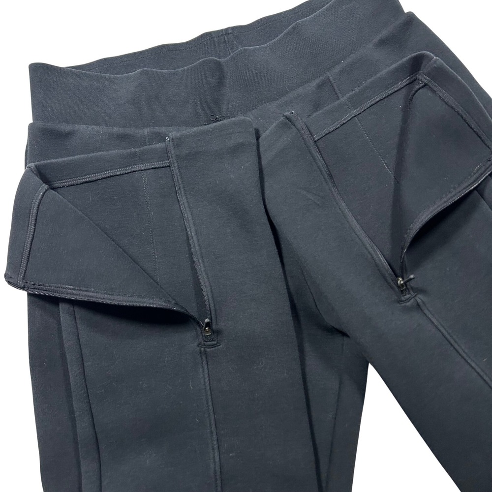 Nike Flare Leg Pants Womens Large Black High Waisted Yoga Lounge Stitched Seam